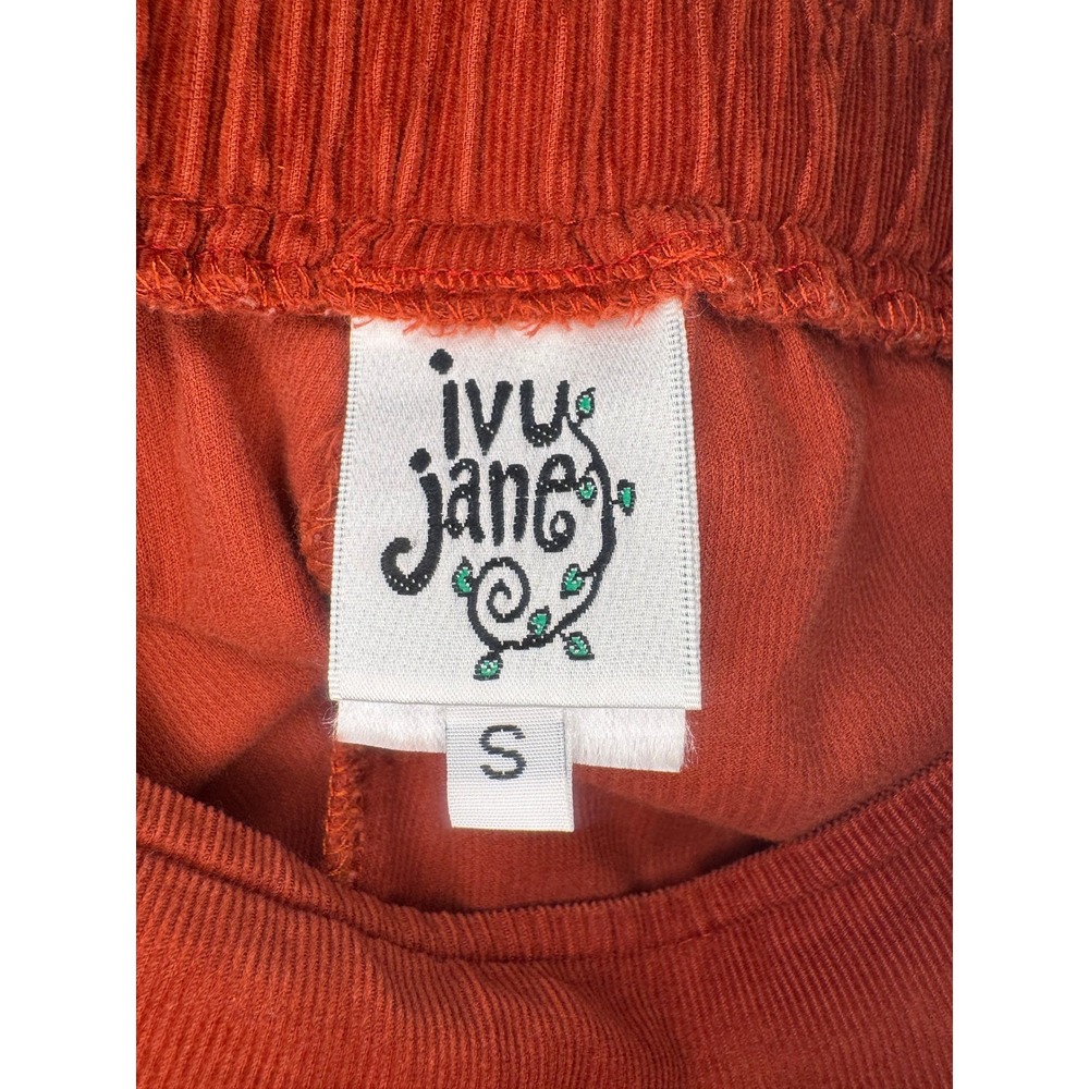 Ivy Jane Wide Leg Pants Womens Small Red Corduroy Pockets Boho Streetwear - Picture 6 of 6
